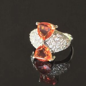 Nicky Butler Designer 925 Sterling Silver Honey Quartz Trillion Topaz Ring NWT